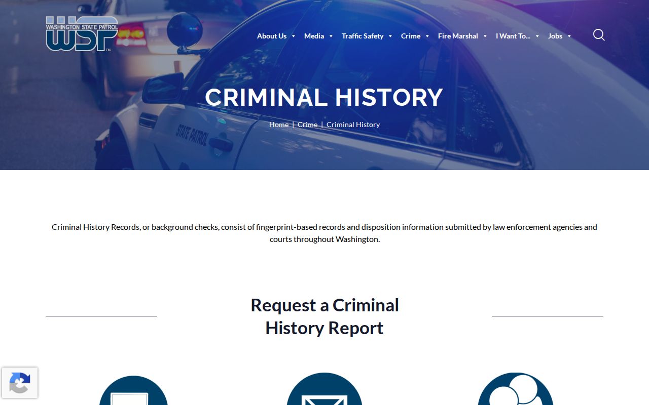 Washington State Patrol WATCH information for a Mill Creek East resident lookup