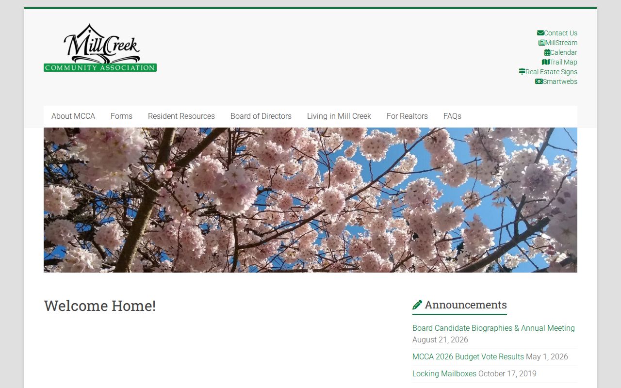 Mill Creek East neighbors community association page